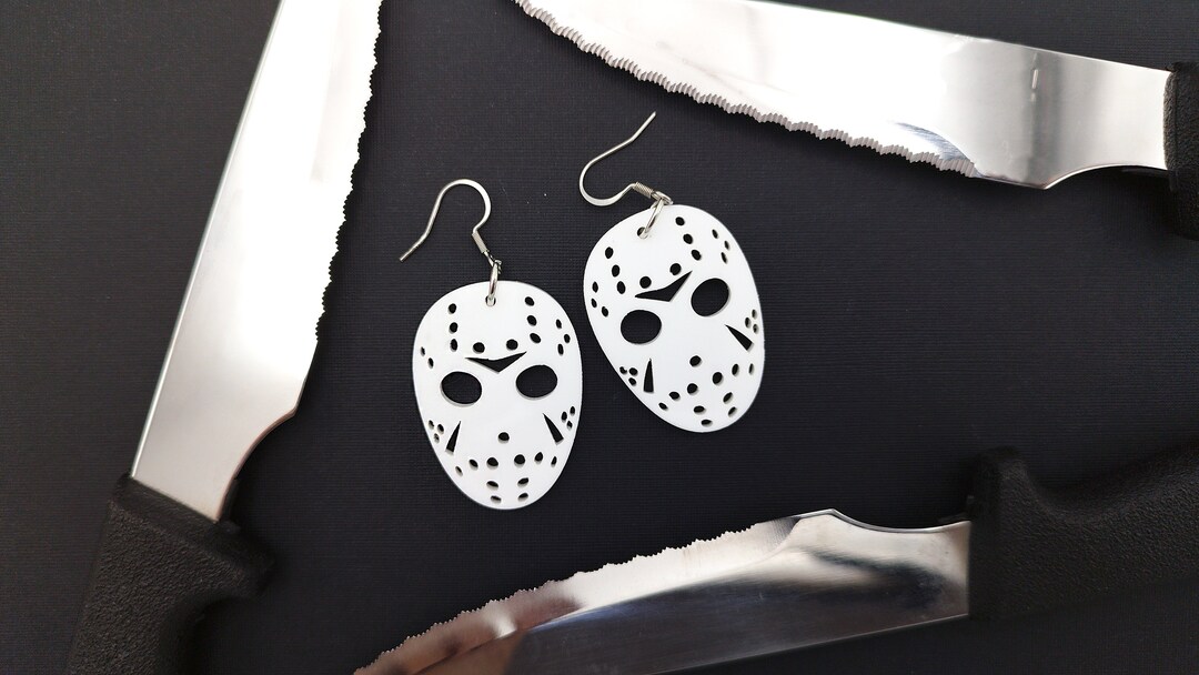 Jason Voorhees Mask Earrings Horror Mask Earrings, Slasher Earrings ...