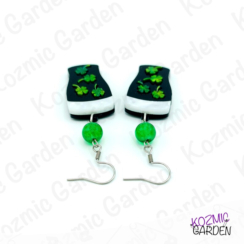 Guinness Beer Earrings – Shamrock Clover St Patrick's Day Jewelry image 5