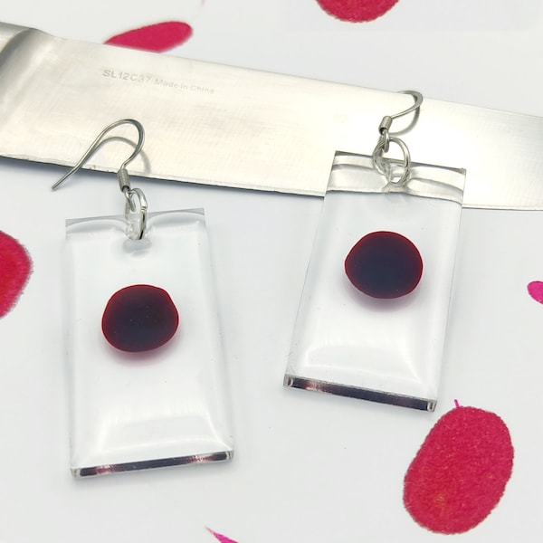 Dexter Blood Slide Collection Earrings - Blood Sample Earrings, Dexter Series Inspired