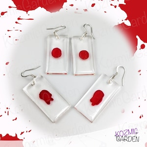 Dexter Blood Slide Collection Earrings - Blood Sample Earrings, Dexter Series Inspired
