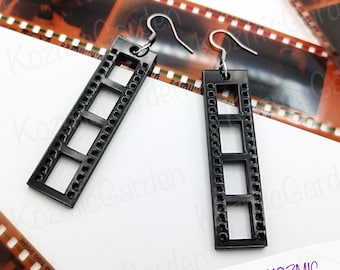 Super8 Filmstreifen Ohrringe - Handmade Upcycling Schmuck Versilbert