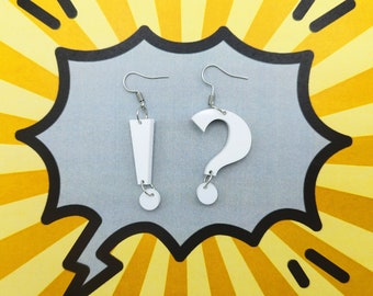 Mismatched Question and Exclamation Earrings - Funky Fun Style