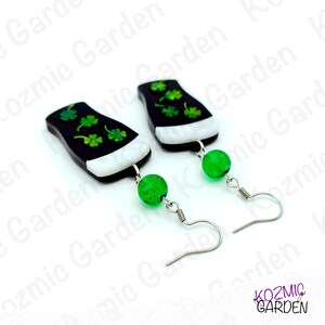 Guinness Beer Earrings – Shamrock Clover St Patrick's Day Jewelry image 4