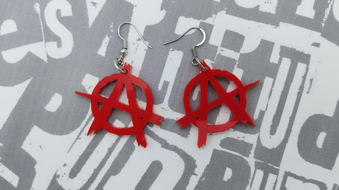 ANARCHY SYMBOL EARRINGS Anarchy Punk Jewelry for Rebels - Etsy