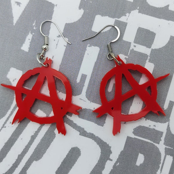 ANARCHY SYMBOL EARRINGS – Anarchy Punk Jewelry for Rebels