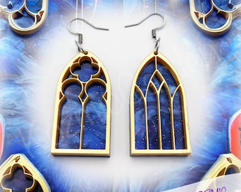 Starry Night Gothic Window Earrings