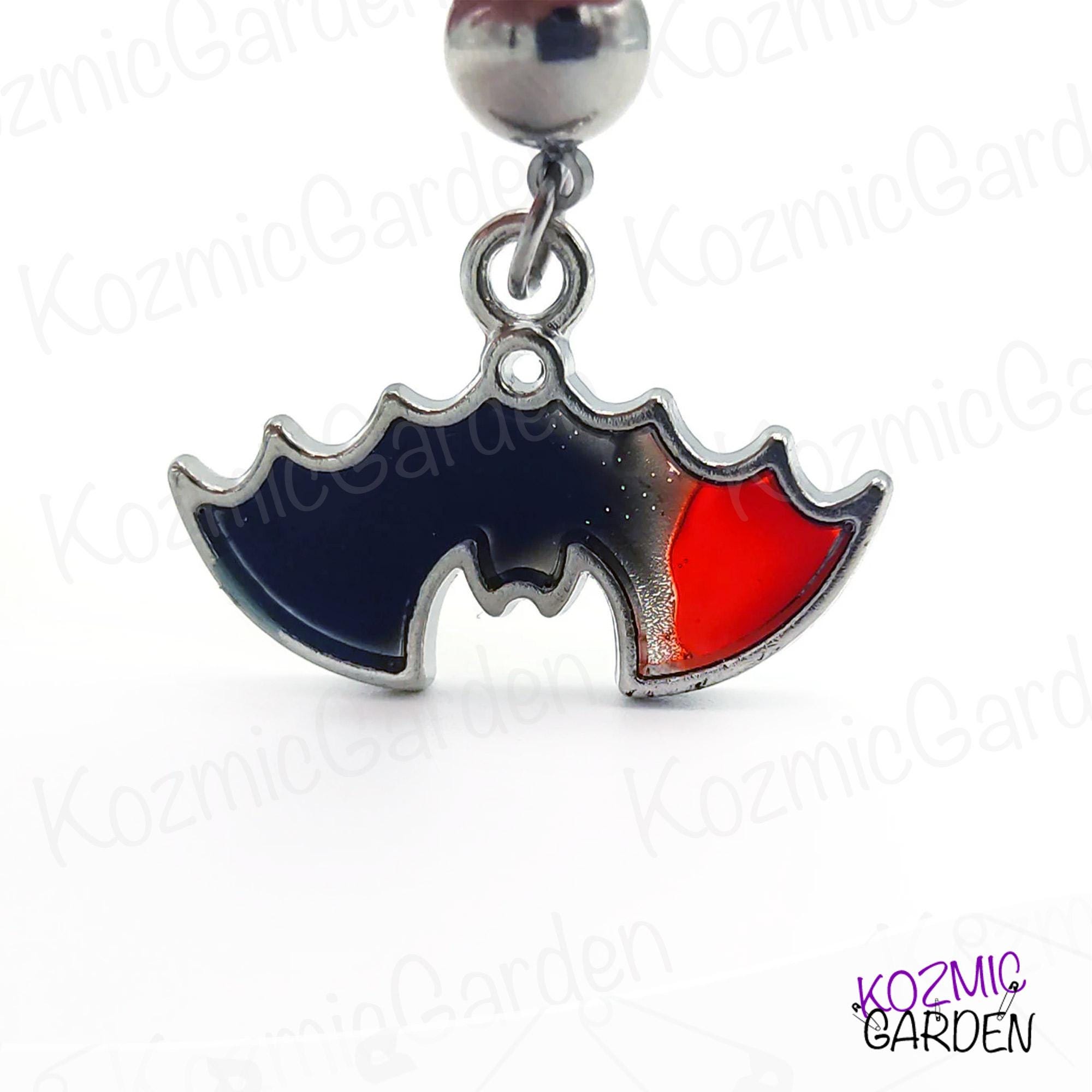 BAT BELLY BUTTON Piercing - Black & Red Jewelry - Etsy