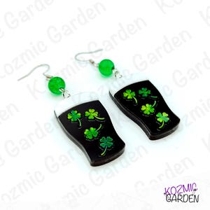 Guinness Beer Earrings – Shamrock Clover St Patrick's Day Jewelry image 8