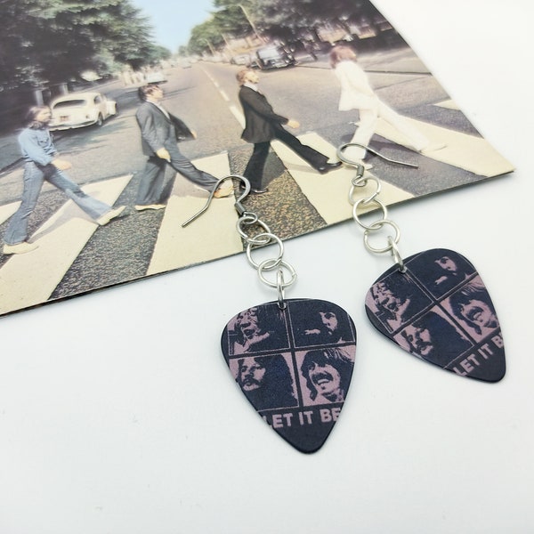 Beatles Inspired Guitar Pick Earrings | Let it Be Rock n Roll