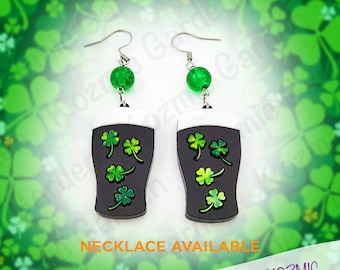 Pendientes de cerveza Guinness: joyería con forma de trébol para el Día de San Patricio