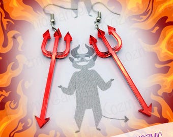 Orecchini Demon Pitchfork - Tridente del diavolo Potere alle tue orecchie!