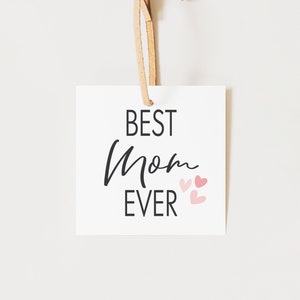 Etiqueta de melhor mãe de todos os tempos de 2" para impressão - Coração - Feliz Dia das Mães - Etiqueta de presente - Embalagem - Etiqueta de biscoito para impressão