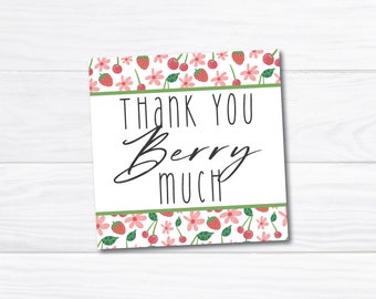 Printable 2" Appreciation Tag - Teacher Appreciation Week - Thank You Berry Much - Gift Tag - Packaging - Printable Cookie Tag