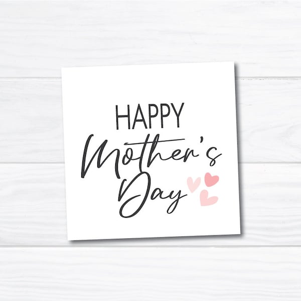 Printable 2" Happy Mother's Day Tag - Heart - Mother's Day - Gift Tag - Packaging - Printable Cookie Tag