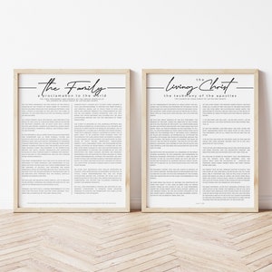 LDS The Family Proclamation & The Living Christ - Set of 2 Prints - LDS Proclamation Set - LDS Prints - Digital Files - Wall Decor - Art