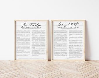 LDS The Family Proclamation & The Living Christ - Set of 2 Prints - LDS Proclamation Set - LDS Prints - Digital Files - Wall Decor - Art