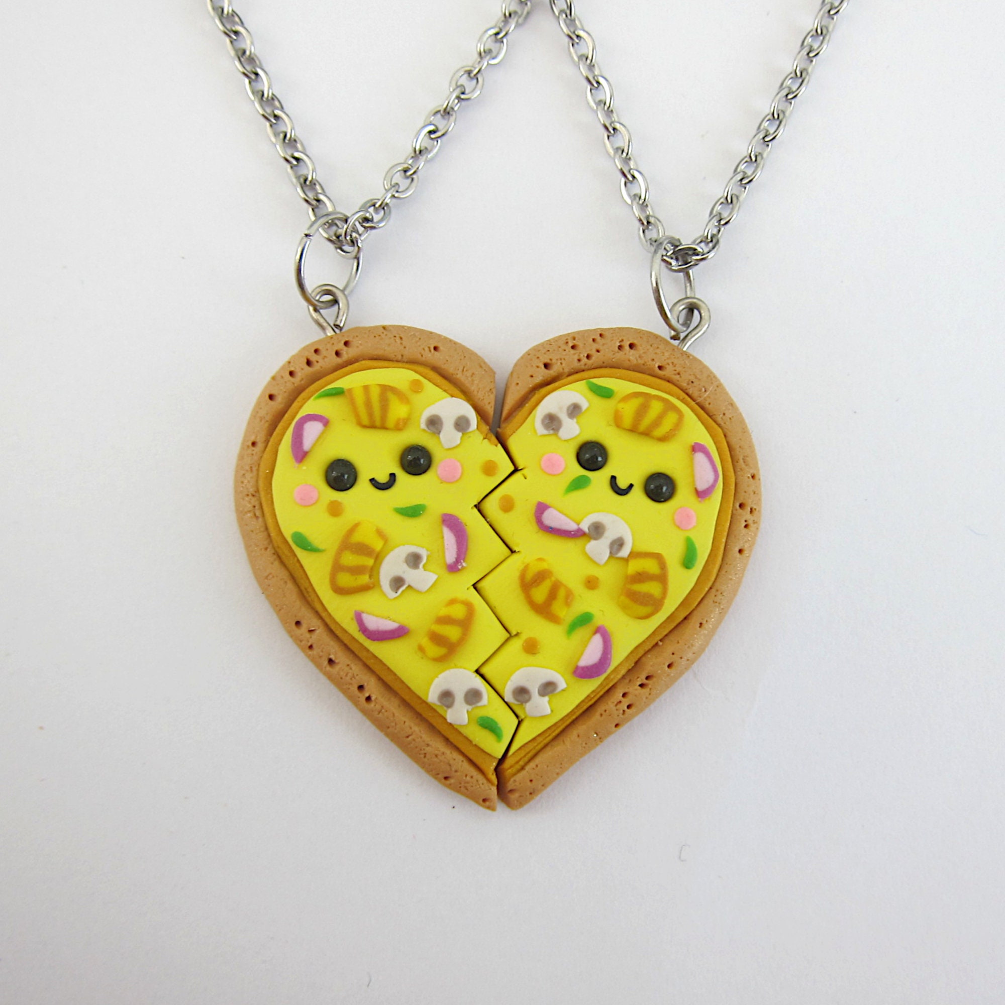 BFF heart necklace for 2 Split heart Best friend necklace - Etsy 日本