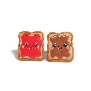 Friendship Jewelry, Peanut Butter And Jelly Earrings, Sandwich Earrings, Food Earrings, Emo Food Jewelry, Kawaii Earrings, Funny Earrings