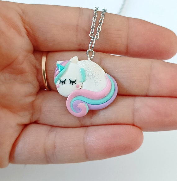 Unicorn Necklace, Rainbow Unicorn Jewelry, Polymer Clay Unicorn Gift, Cute  Unicorn Outfit, Girls Jewelry for Girls Gifts Valentines Day Gift 