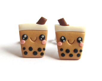 Boba Tea Earrings, Fairy Bubble Tea, Boba Milk Tea Earrings, Polymer Clay Earrings, Boba Earrings, Bubble Tea Earrings, Funny Earrings Cute