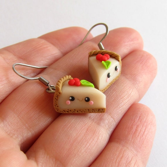 Polymer Clay Earrings, Cheese Cake Gift, Small Gift, Cake Earrings, Funny  Earrings, Food Earrings for Kids, Food Jewelry Birthday Cake Emoji - Etsy