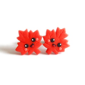 Kanada Ahornblatt Kanadische, Ahornblätter Ohrringe, Orange Blatt Ohrringe, Ahornblatt Ohrringe, süße Ohrringe für Mädchen Schmuck, Kawaii Schmuck