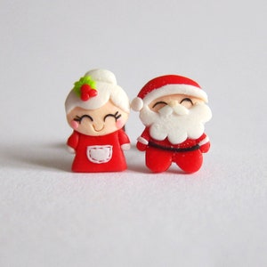 Santa Claus and Mrs Claus Earrings, Christmas Gifts For Kids, Christmas Earrings, Funny Chrismas Jewelry, Christmas Gifts Ideas, St Nicholas