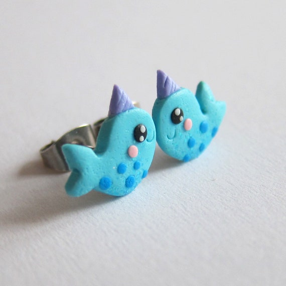 Narwhal earrings clearance