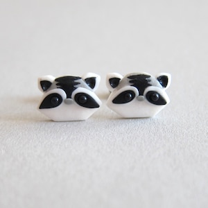Raccoon Earrings – Cute Animal Jewelry – Funny Polymer Clay Earrings – Handmade Gift for Her