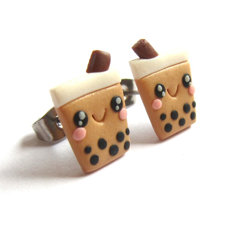 thumbnail image 2 of Purple Bubble Tea Necklace & Earring Set: Novelty Boba Jewelry 2 of 13