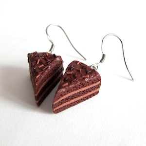 Chocolate Cake Earrings – Mini Birthday Jewelry – Cute Food Earrings for Girls