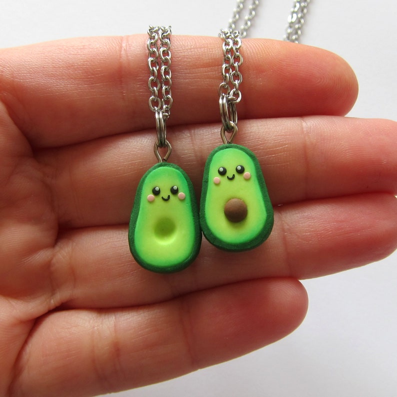 Avocado Necklace Cute Avocado Jewelry Friendship Jewelry Etsy