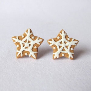 Snowflake Earrings, Christmas Earrings, Christmas Gift Idea, Stocking Stuffers, Stocking Fillers, Christmas Jewelry, Gingerbread Earrings