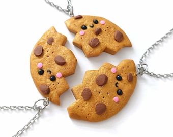 Vänskapssplittring Kawaii Halsband Set för 3 Vänner