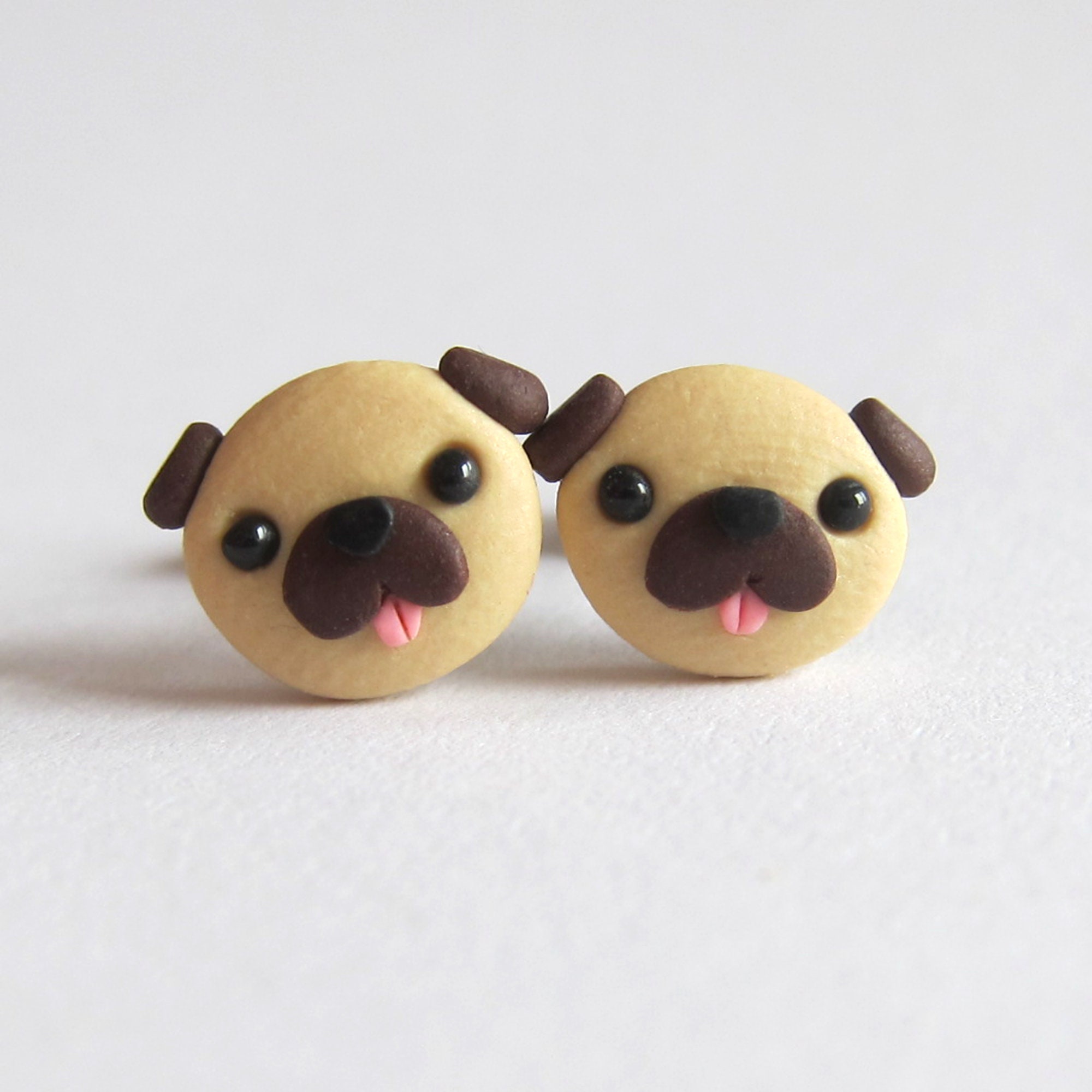 Pug Earrings Dog Earrings Polymer Clay Earrings Animal Earrings