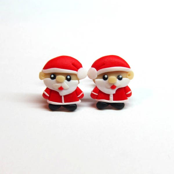 Boucles d’oreilles Santa Claus, stockage de charges, idées de cadeaux de Noël, cadeaux de drôles pour filles boucles d’oreilles, bas de Noël pour les enfants, St Nicholas Day