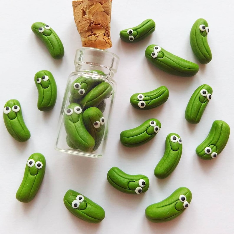 Gherkins Earrings, Pickles Earrings, Cucumber Earrings, Pickles In Jar Jewelry, Emo Vial Food Earrings, Kitchen Appliances, Green Earrings, image 3