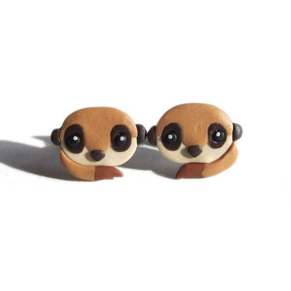 Meerkat Earrings, Suricate Earrings, Cute Animal Earrings, Animal Jewelry, Animal Lovers Gifts, Funny Earrings, Polymer Clay Earrings Fimo