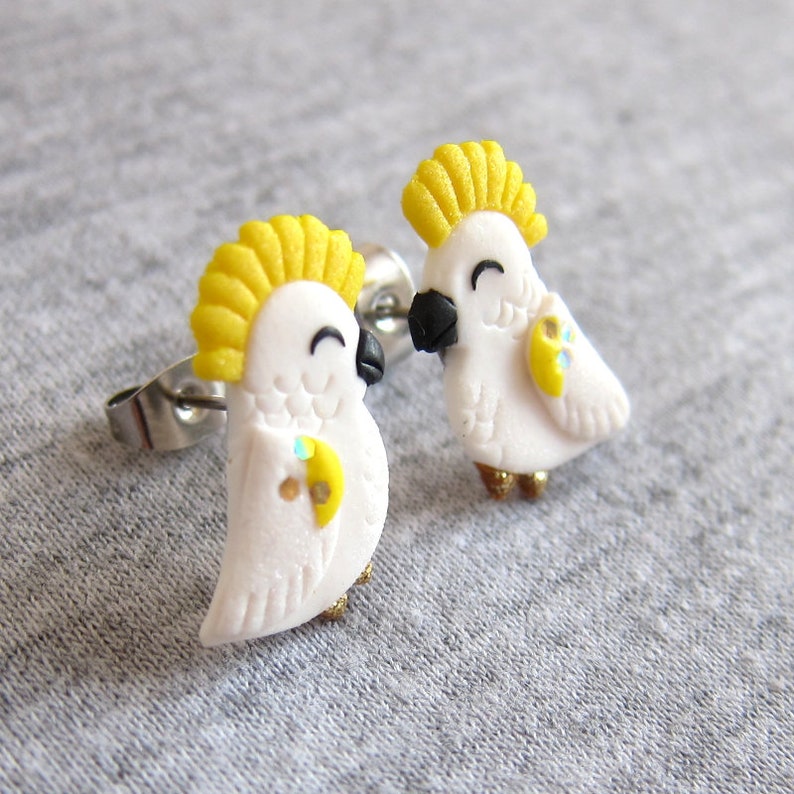 Cockatoo Earrings Cockatoo Jewelry Cockatoos Bird Earrings Etsy Australia