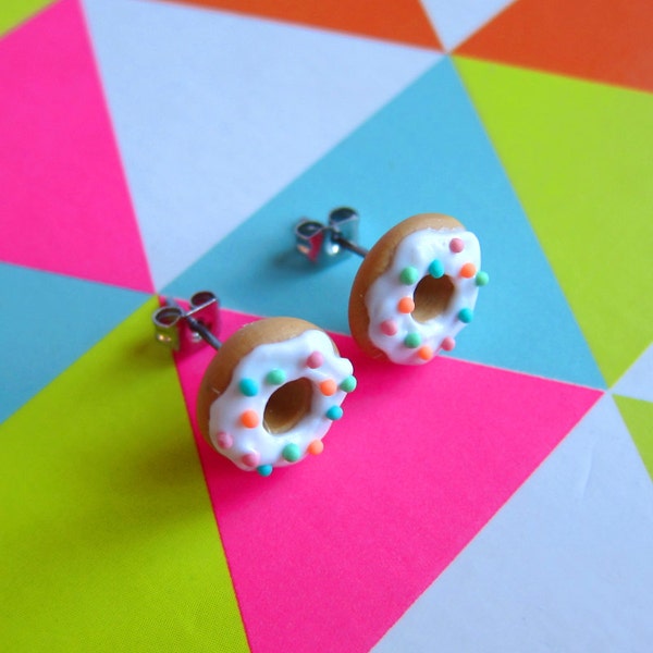 Oreilles en pâte polymère, boucles d’oreilles Donut, anneau boucles d’oreilles, boucles d’oreilles drôles, nourriture boucles d’oreilles, bijoux alimentaire, filles boucles d’oreilles, boucles d’oreilles, Fimo