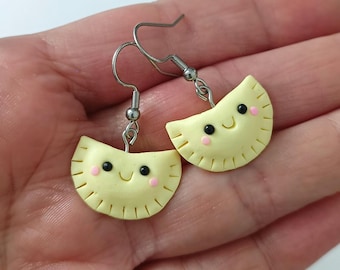 Roliga dumplingörhängen, kawaii miniatyrmatsmycken