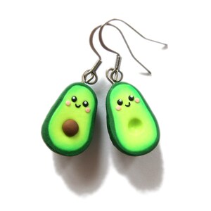 Avocado Earrings – Cute Avocado Jewelry, BFF Gifts, Food Earrings, Green Polymer Clay Studs, Friendship Gift for Her
