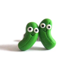 Brincos de pepino, brincos de pepino, brincos verdes, brincos fofos, brincos de meninas, joias fofas, pepinos engraçados, brincos engraçados para crianças
