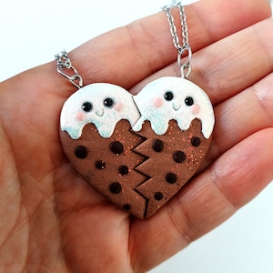 BFF Heart Necklace for 2 – Split Heart Best Friend Jewelry, Friendship Necklace Set for Girls, Cute Gift Idea