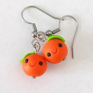 Orange Earrings, Oranges Earrings, Orange Fruit Earrings, Fruit Jewelry, Fruity Earrings, Miniature Food Jewelry, Fruitarian Food Earrings