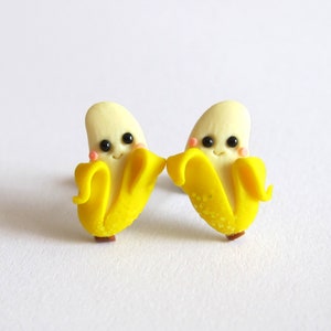 Banana Earrings, Fruit Earrings, Bananas Earrings, Funny Earrings, Funny Jewelry, Yellow Earrings, Summer Earrings, Fruit Jewelry For Kids