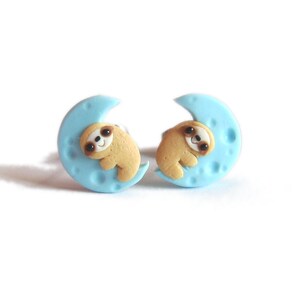 Lindos aretes de perezoso: regalo de joyería de animales para niños o amantes del zoológico