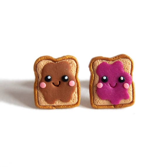 Funny Gifts Peanut Butter And Jelly Earrings Sandwich Etsy