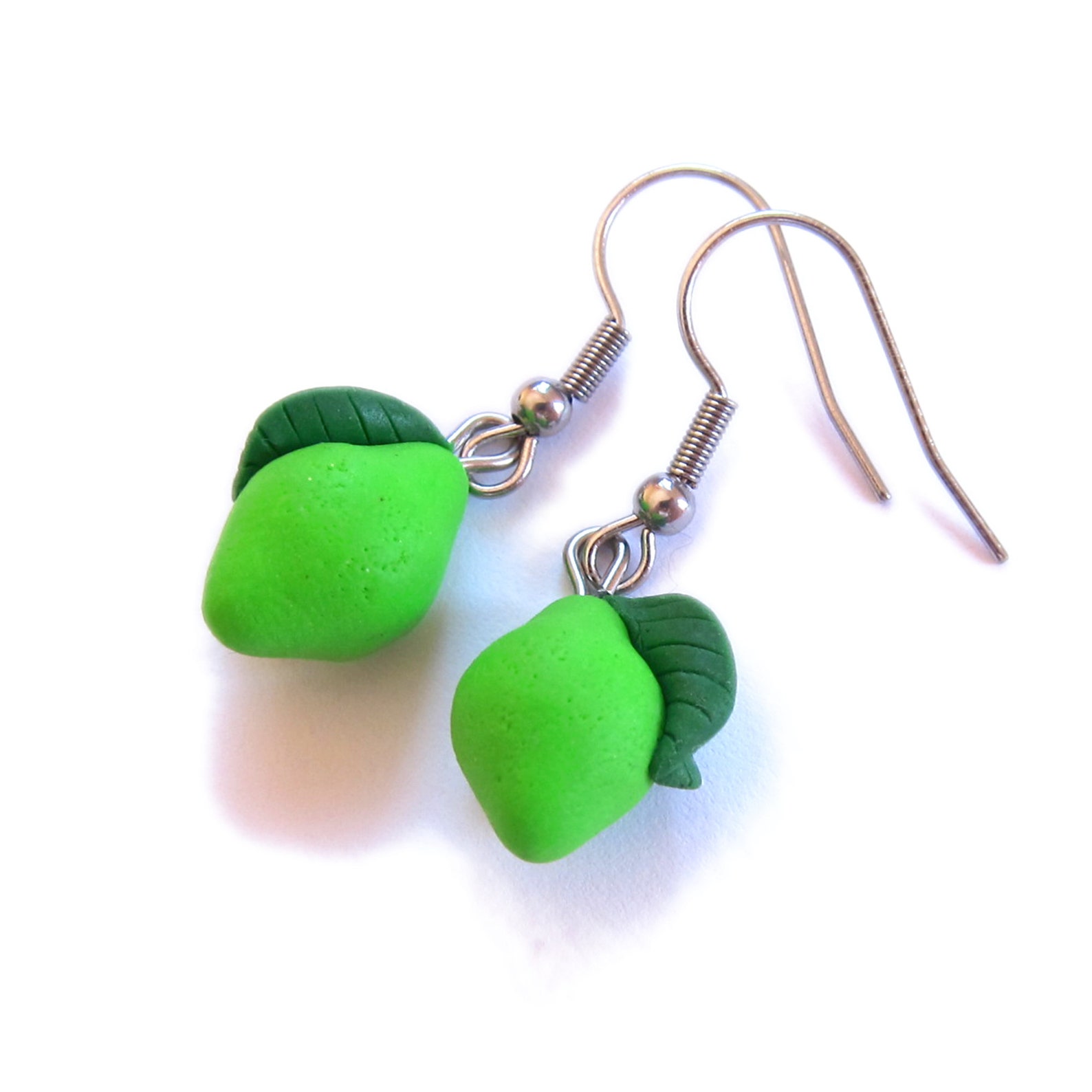 Lime Earrings Lime Green Earrings Lime Fruit Earrings Fruit Etsy