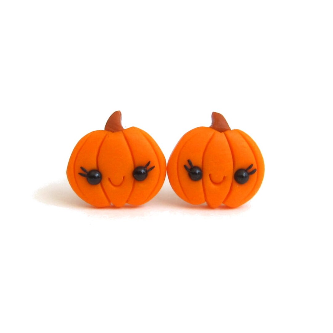 Pumpkin Earrings, Funny Earrings, Orange Earrings, Cute Pumpkin Outfit